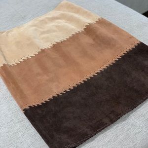 100% genuine suede and leather skirt